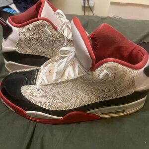 Red and Black High-Top Sneakers